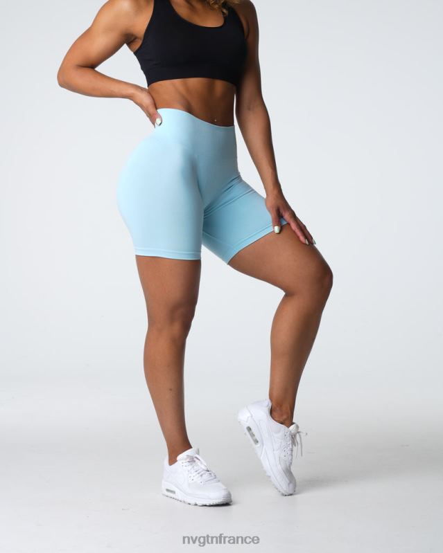 femmes XJRR2360 bleu pastel aptitude NVGTN short pro sans couture