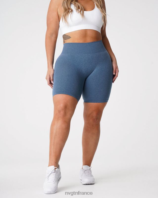 femmes XJRR2371 bleu ardoise aptitude NVGTN short pro sans couture