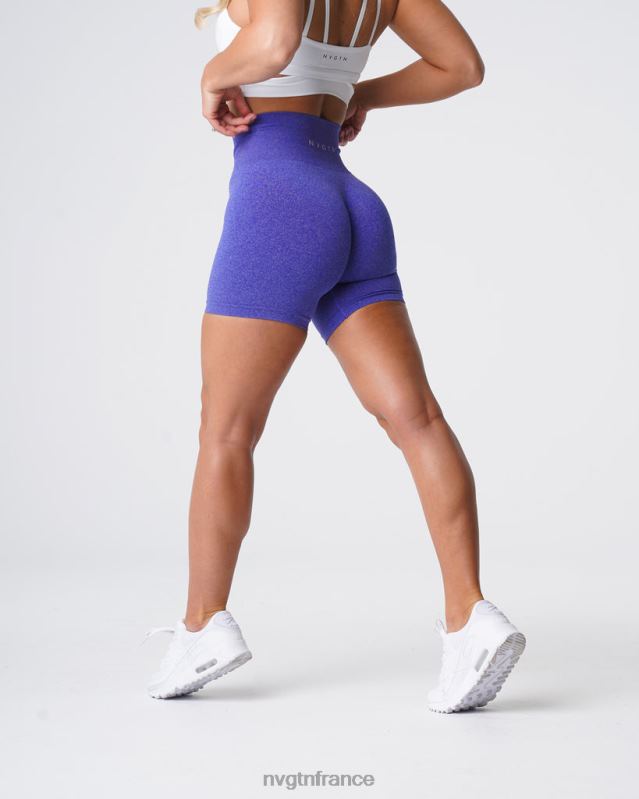 femmes XJRR2374 bleu électrique aptitude NVGTN short pro sans couture