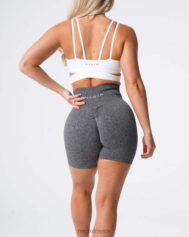 femmes XJRR2393 noir moucheté aptitude NVGTN short froissé sans coutures