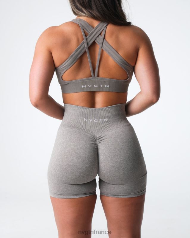 femmes XJRR2395 taupe aptitude NVGTN short froissé sans coutures