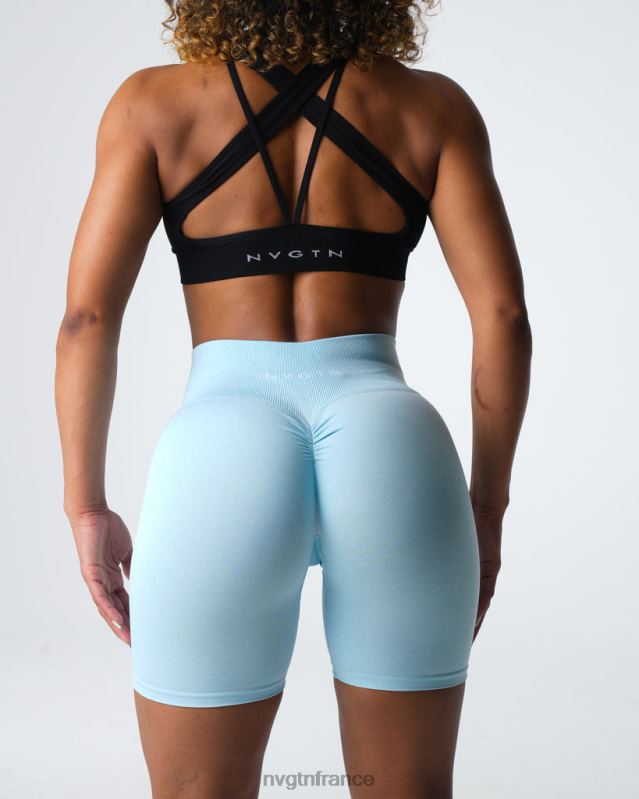 femmes XJRR2396 bleu pastel aptitude NVGTN short froissé sans coutures