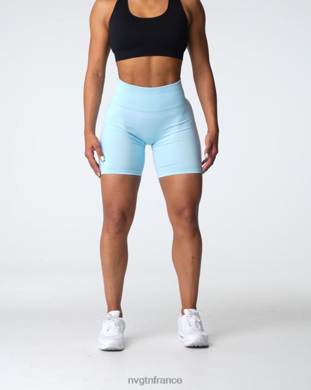 femmes XJRR2396 bleu pastel aptitude NVGTN short froissé sans coutures