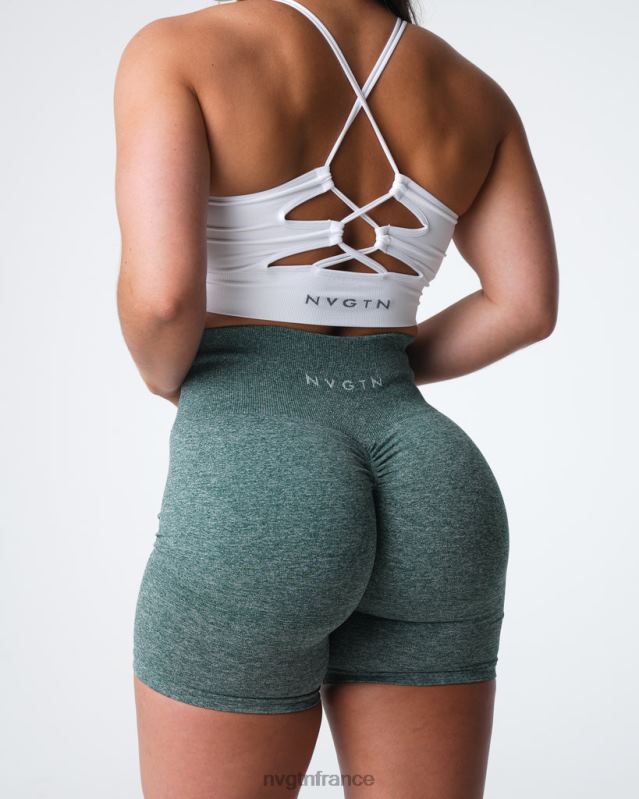 femmes XJRR2398 forêt verte aptitude NVGTN short froissé sans coutures