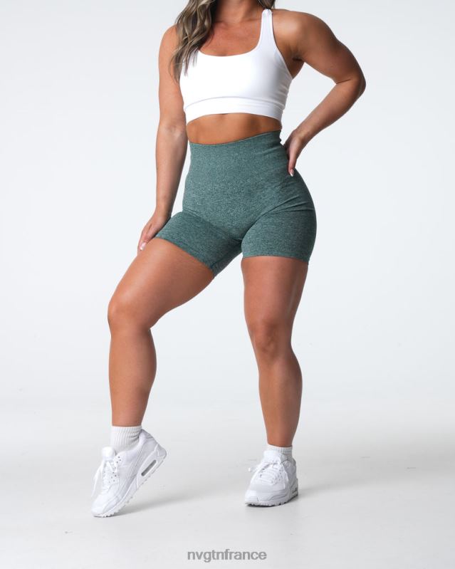 femmes XJRR2398 forêt verte aptitude NVGTN short froissé sans coutures