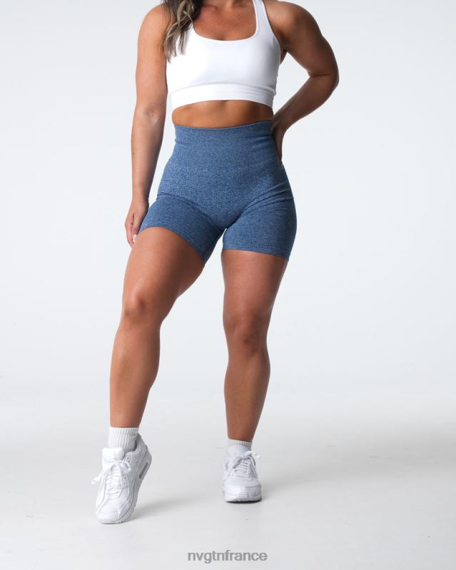 femmes XJRR2399 bleu ardoise aptitude NVGTN short froissé sans coutures
