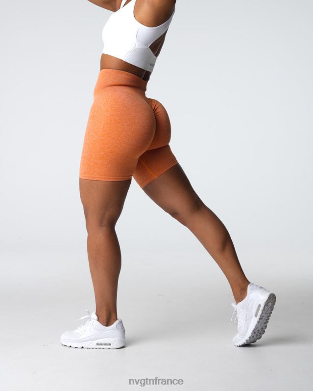 femmes XJRR2401 orange brûlée aptitude NVGTN short froissé sans coutures