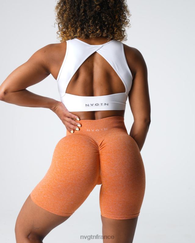 femmes XJRR2401 orange brûlée aptitude NVGTN short froissé sans coutures