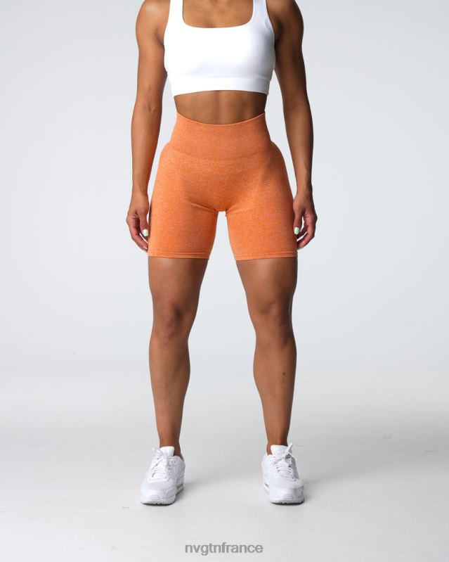 femmes XJRR2401 orange brûlée aptitude NVGTN short froissé sans coutures