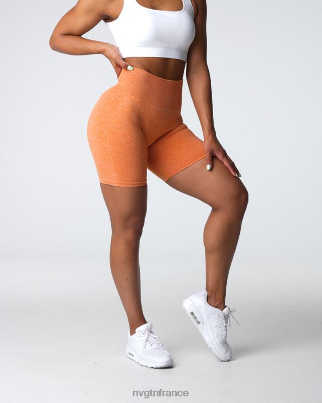 femmes XJRR2401 orange brûlée aptitude NVGTN short froissé sans coutures