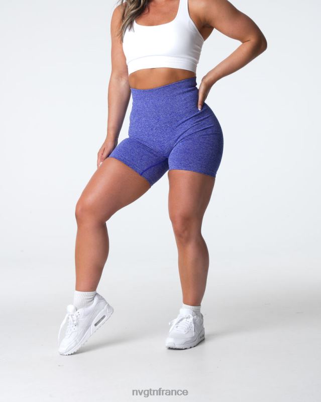 femmes XJRR2402 bleu électrique aptitude NVGTN short froissé sans coutures