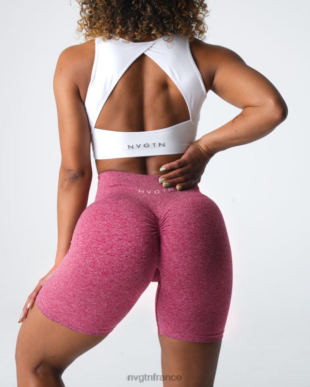 femmes XJRR2404 cramoisi aptitude NVGTN short froissé sans coutures