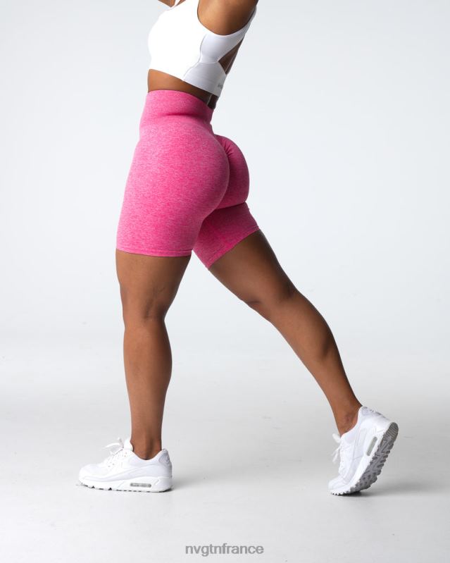 femmes XJRR2409 rose vif aptitude NVGTN short froissé sans coutures