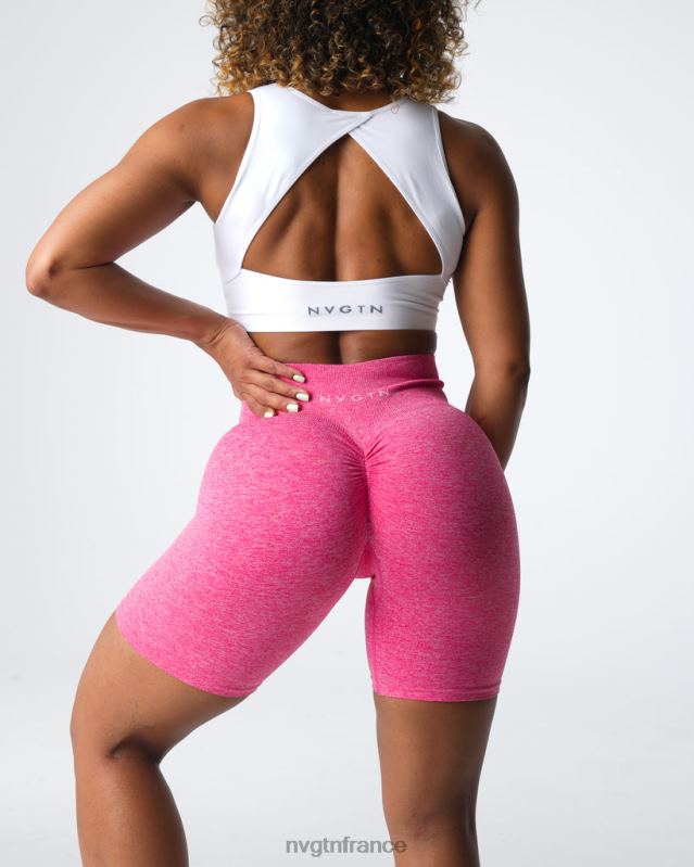 femmes XJRR2409 rose vif aptitude NVGTN short froissé sans coutures