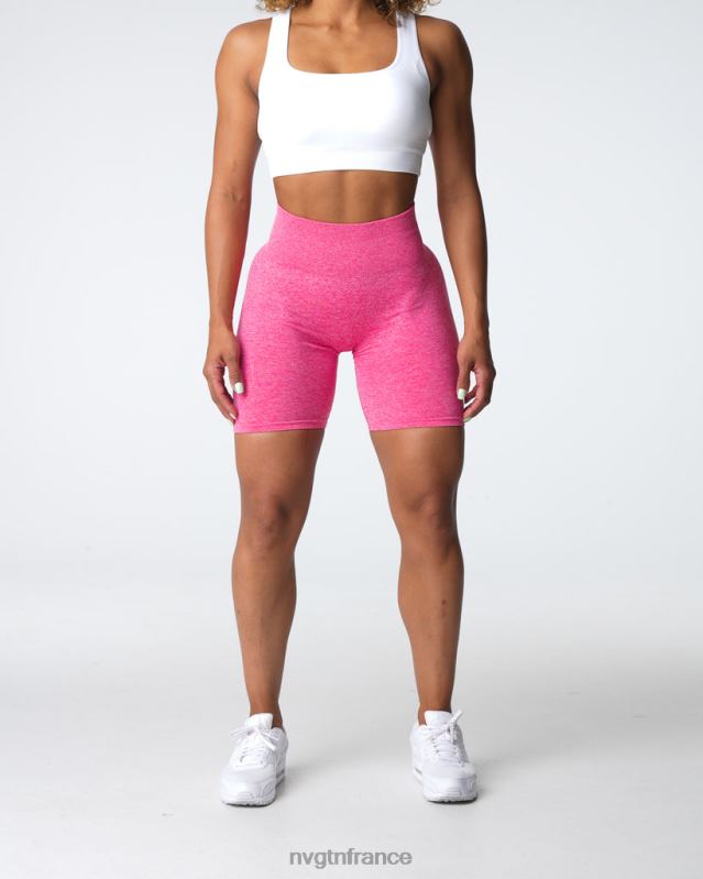 femmes XJRR2409 rose vif aptitude NVGTN short froissé sans coutures