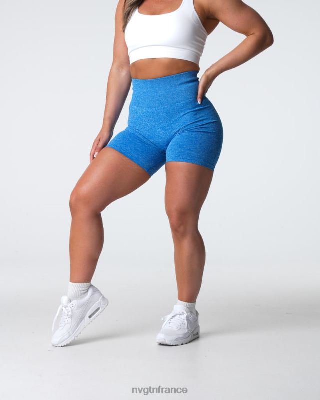 femmes XJRR2412 océan bleu aptitude NVGTN short froissé sans coutures