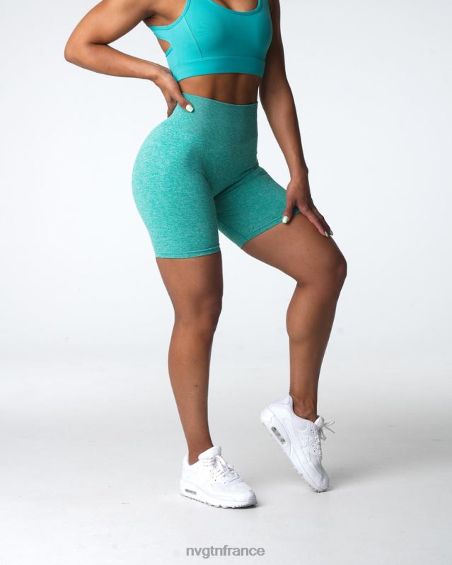 femmes XJRR2413 turquoise aptitude NVGTN short froissé sans coutures