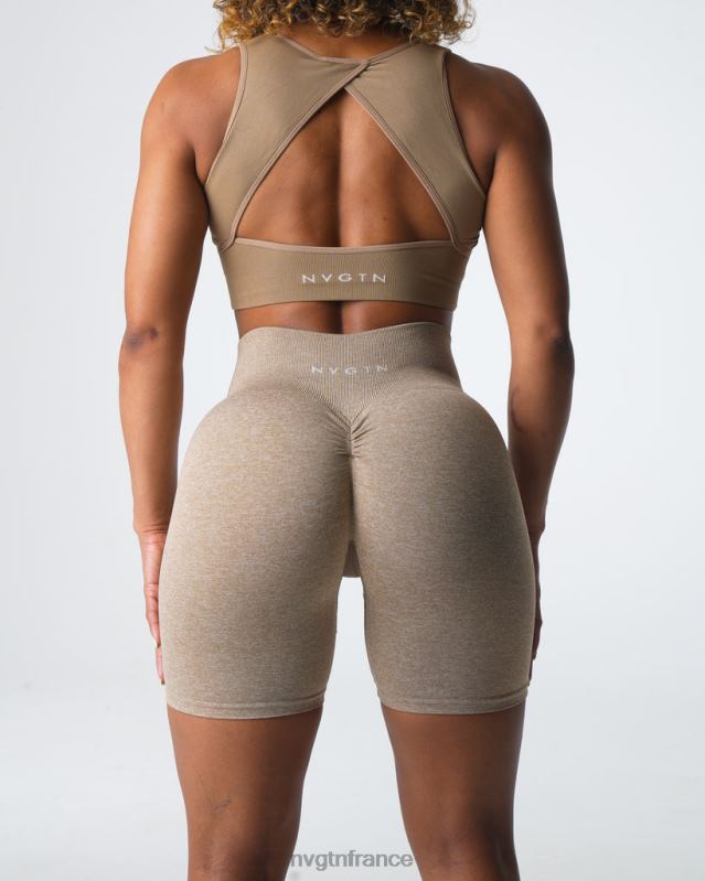 femmes XJRR2414 beige aptitude NVGTN short froissé sans coutures