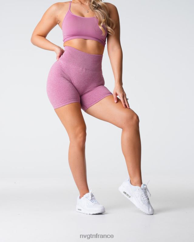 femmes XJRR2415 rose pastel aptitude NVGTN short froissé sans coutures