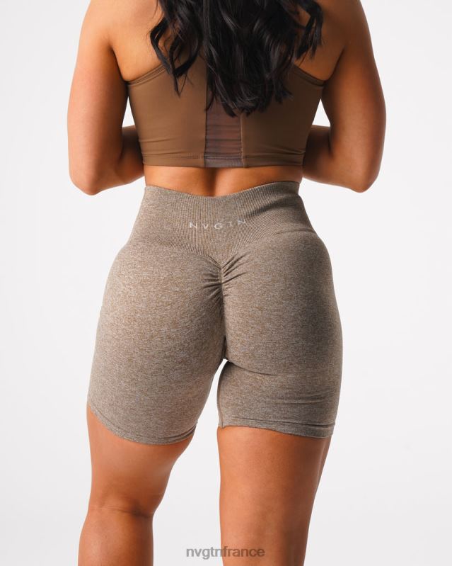 femmes XJRR2418 moka aptitude NVGTN short froissé sans coutures