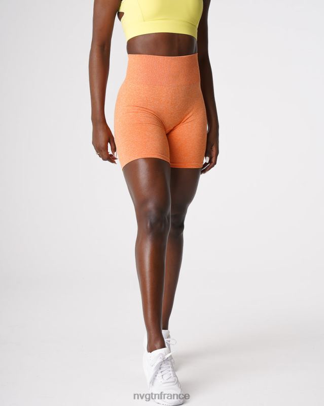 femmes XJRR2419 coucher de soleil orange aptitude NVGTN short froissé sans coutures