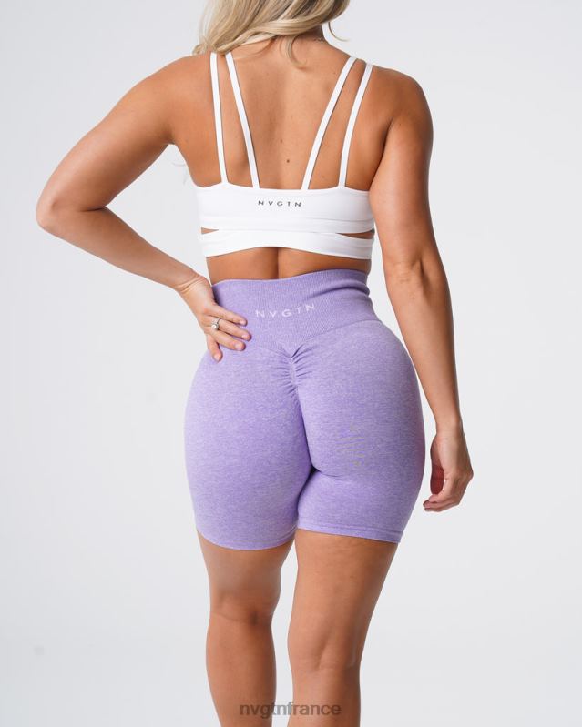 femmes XJRR2420 lilas aptitude NVGTN short froissé sans coutures