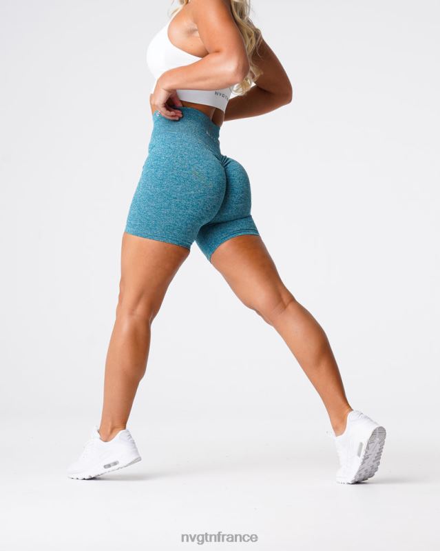 femmes XJRR2424 sarcelle aptitude NVGTN short froissé sans coutures