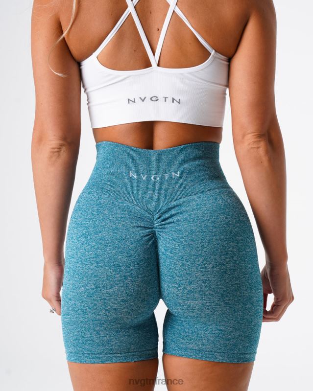 femmes XJRR2424 sarcelle aptitude NVGTN short froissé sans coutures