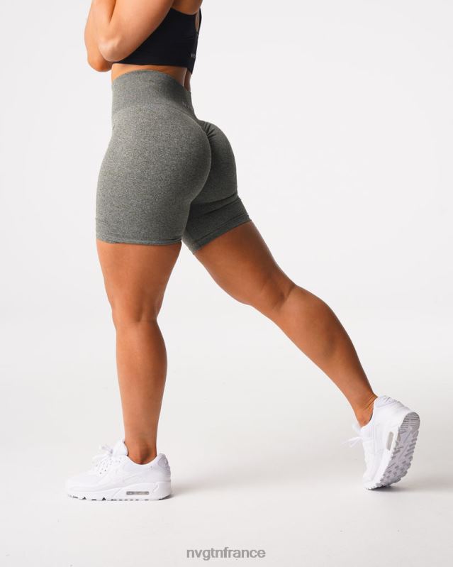 femmes XJRR2425 vert kaki aptitude NVGTN short froissé sans coutures