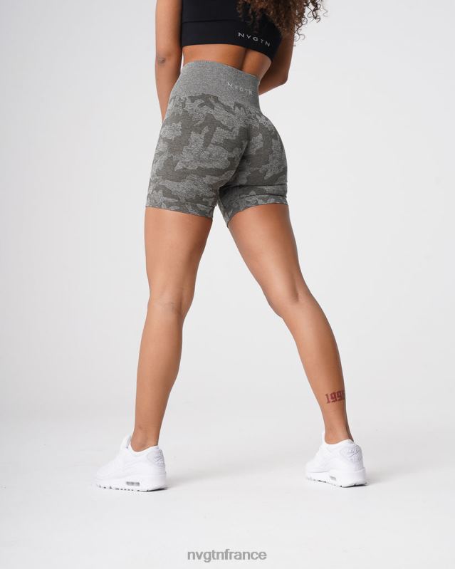 femmes XJRR2440 vert kaki aptitude NVGTN short camouflage sans coutures