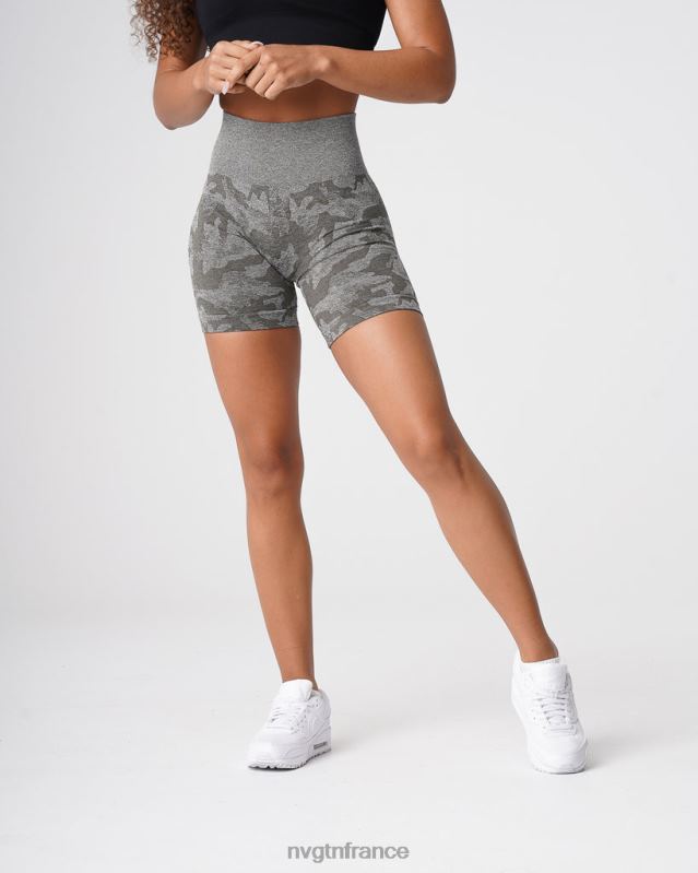 femmes XJRR2440 vert kaki aptitude NVGTN short camouflage sans coutures