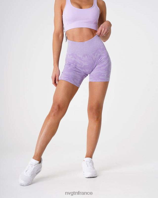 femmes XJRR2446 lilas aptitude NVGTN short camouflage sans coutures