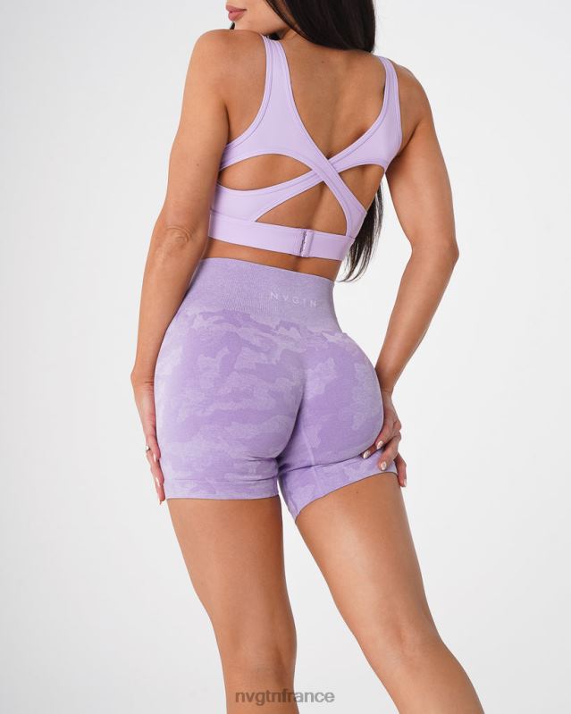 femmes XJRR2446 lilas aptitude NVGTN short camouflage sans coutures