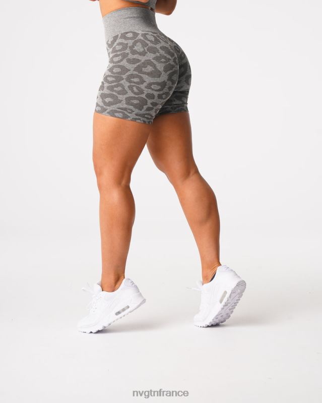 femmes XJRR2468 vert kaki aptitude NVGTN short léopard sans coutures