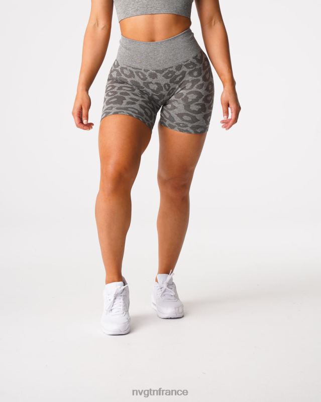 femmes XJRR2468 vert kaki aptitude NVGTN short léopard sans coutures