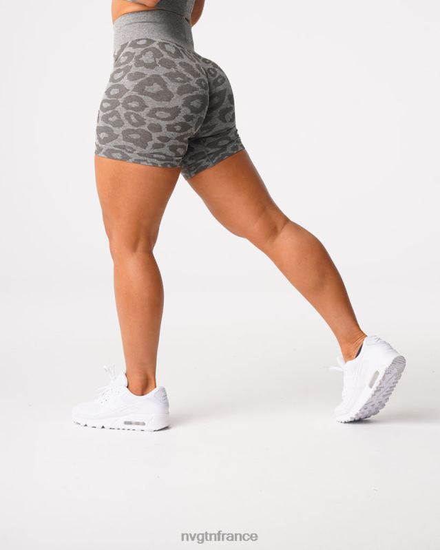 femmes XJRR2468 vert kaki aptitude NVGTN short léopard sans coutures
