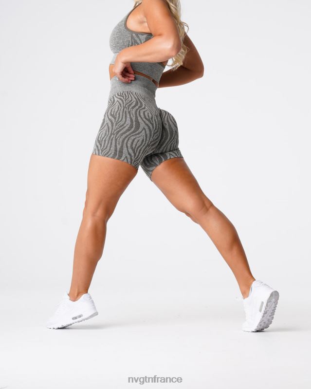femmes XJRR2471 vert kaki aptitude NVGTN short sans couture zébré