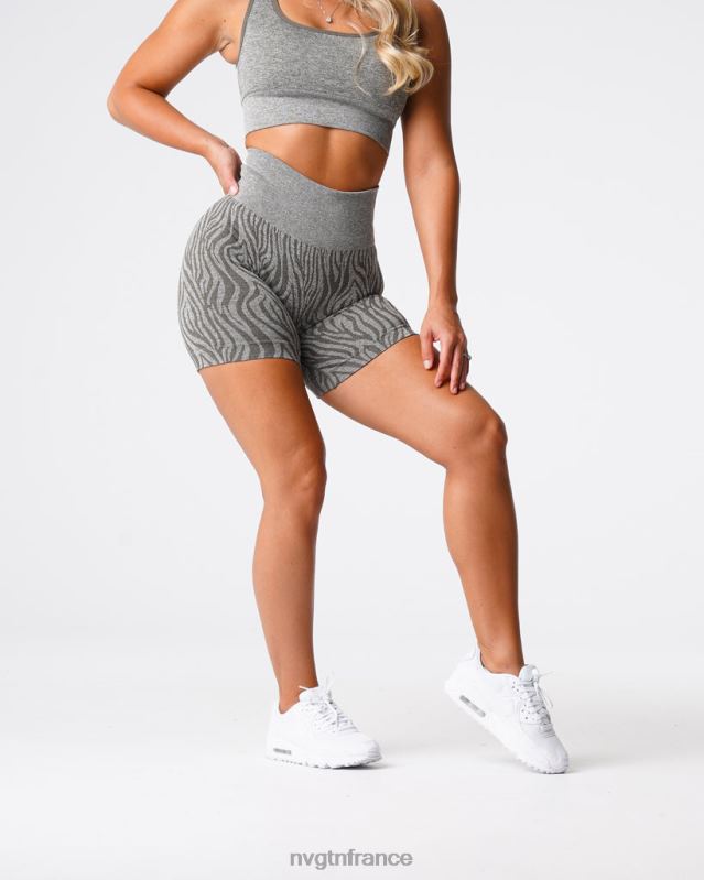 femmes XJRR2471 vert kaki aptitude NVGTN short sans couture zébré