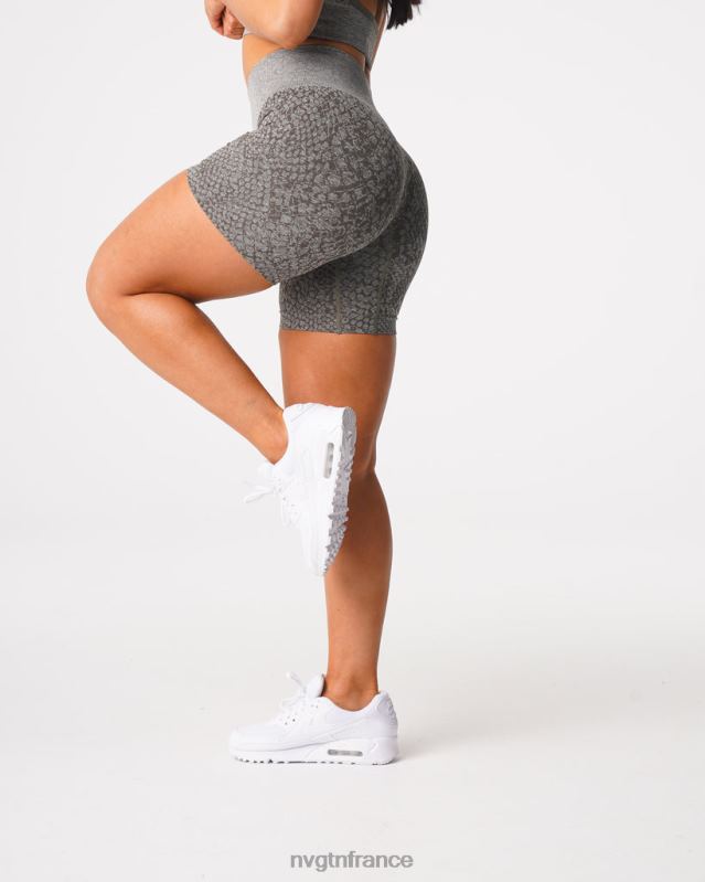 femmes XJRR2474 vert kaki aptitude NVGTN short sans coutures en peau de serpent