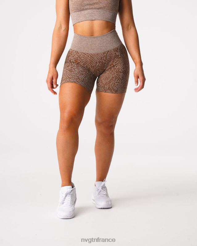 femmes XJRR2475 moka aptitude NVGTN short sans coutures en peau de serpent