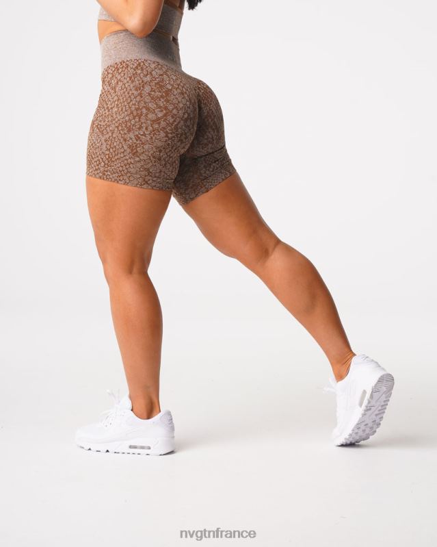 femmes XJRR2475 moka aptitude NVGTN short sans coutures en peau de serpent