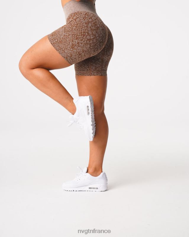 femmes XJRR2475 moka aptitude NVGTN short sans coutures en peau de serpent