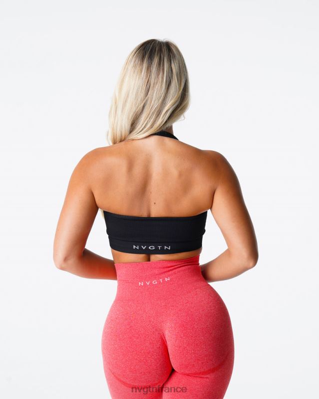 femmes XJRR2114 noir aptitude NVGTN soutien-gorge dos nu côtelé sans couture Limitless