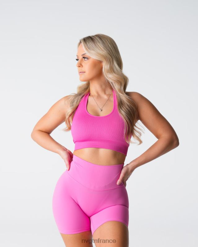 femmes XJRR2116 bubble gum rose aptitude NVGTN soutien-gorge dos nu côtelé sans couture Limitless