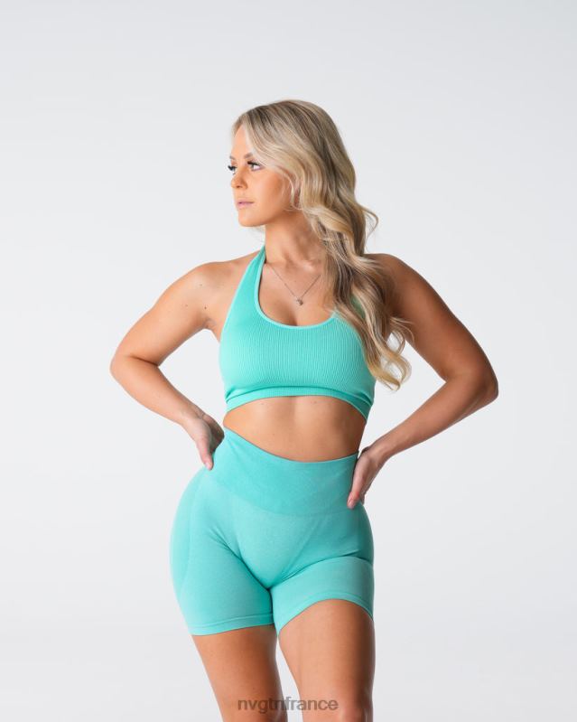 femmes XJRR2117 menthe aptitude NVGTN soutien-gorge dos nu côtelé sans couture Limitless