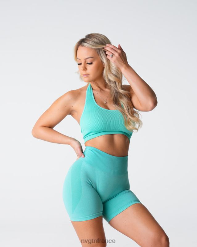 femmes XJRR2117 menthe aptitude NVGTN soutien-gorge dos nu côtelé sans couture Limitless