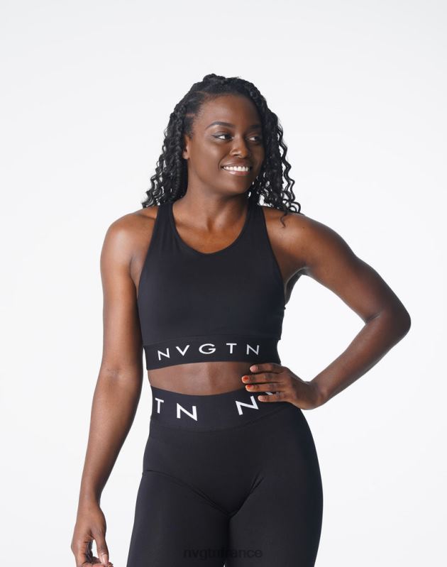femmes XJRR2132 noir aptitude NVGTN soutien-gorge de sport sans couture Trilogy