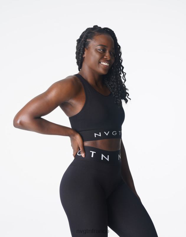 femmes XJRR2132 noir aptitude NVGTN soutien-gorge de sport sans couture Trilogy
