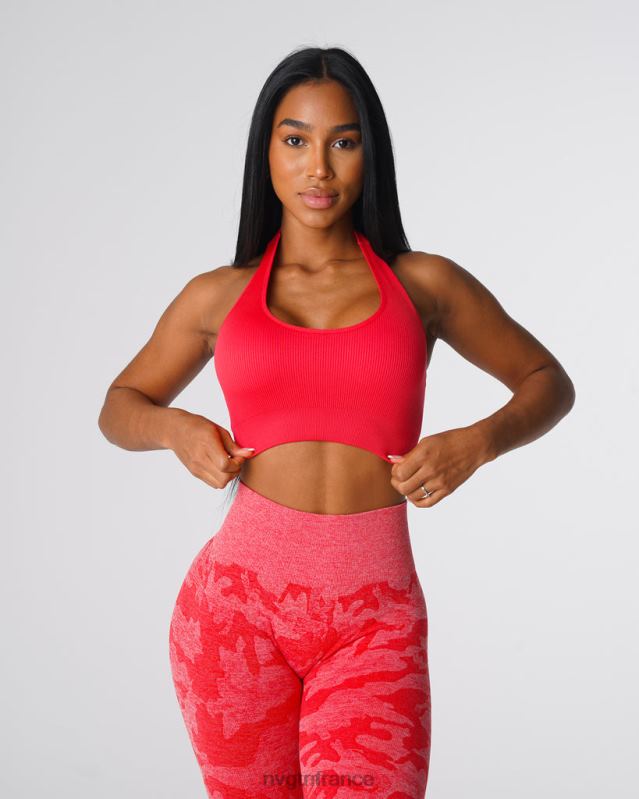 femmes XJRR2137 pomme de bonbon aptitude NVGTN soutien-gorge dos nu côtelé sans couture Limitless