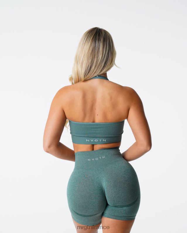femmes XJRR2138 forêt verte aptitude NVGTN soutien-gorge dos nu côtelé sans couture Limitless